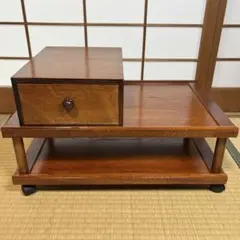 木製折りたたみ文机 和机 3段引き出し アンティーク - メルカリ