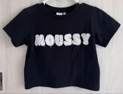 MOUSSY ロゴ入り クロップドTシャツ