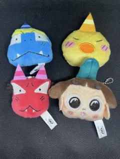 おじゃる丸 フェイスマスコット ぬいぐるみ キーホルダー　４個セット