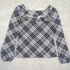 バーバリーブルーレーベル　長袖　トップス　ノバチェック　スクエアネック　38