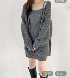 ヘザー　heather ニットアンサンブル 2P ワンピース　グレーのサムネイル