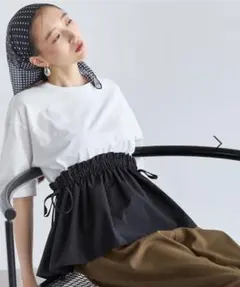 LEPSIM 　裾異素材ギャザーTのサムネイル