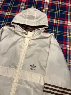 アディダス adidas ナイロンジャケット 90s フード付き トレフォイル