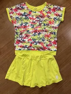 美品‼️ローチェ　イエロー　セットアップ　スコートショートパンツ　フリル　トップス 美品‼️ローチェ イエロー セットアップ スコートショートパンツ
