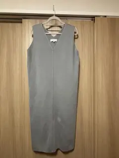 ROPE PICNIC グレー ノースリーブ Vネック カットソーワンピース