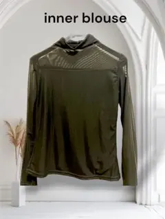 SALE 新品インナートップス黒L 透け感のあるブラウス　大人かわいい