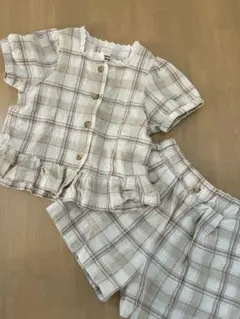 ほぼ新品　チェック柄セットアップ　2点セット　tete a tete