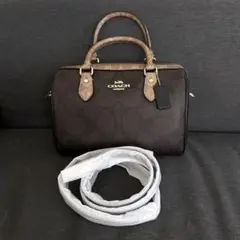 COACH　ローアン サッチェル バッグ・ブロックド シグネチャー キャンバス