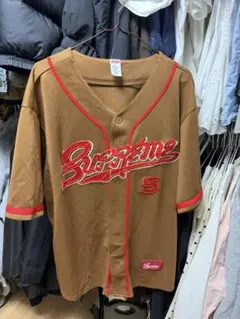 supreme ベースボールシャツパーカー XXL ブラウン／ブラック - メルカリ