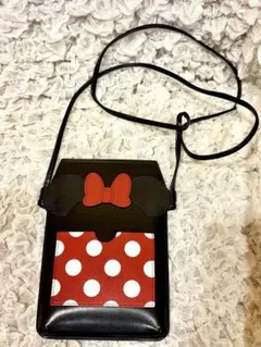 ミニーマウス　スマホショルダー　肩掛けショルダーバッグ