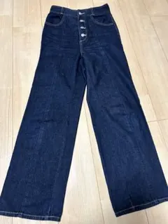 GU ワイドレッグ デニム S