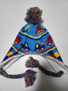 新品未使用☆カラフルなトラック柄ニット帽