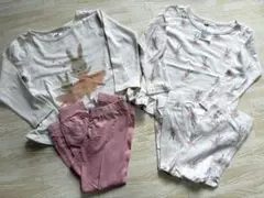 H&M うさぎバレリーナ長袖薄手パジャマ2点セット