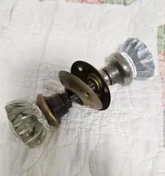 あき・使用中　八角形ガラスドアノブ　アンティークガラス　ヴィンテージ　古道具 あき・使用中 八角形ガラスドアノブ アンティークガラス ヴィンテージ