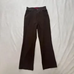 ストレッチ ストレートパンツ ダークブラウン 茶色 Sサイズ