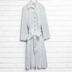 【 ZARA 】 レースロングワンピース　総ボタン　ホワイト