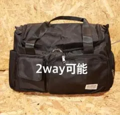 【ブラック】 大容量 ショルダー ボストンバッグ 旅行 撥水 ボストンバッグ