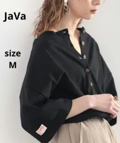 《JaVaジャバ 》綿100％前後２wayヘンリーネックビッグシルエットTeeのサムネイル