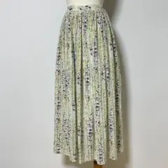 美品 &.NOSTALGIA M 花柄 プリーツ ロングスカート ウエストゴムのサムネイル