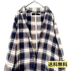 『処分品』☆CAMBIO ☆ネルシャツ ガウンネイビー/オレンジチェック