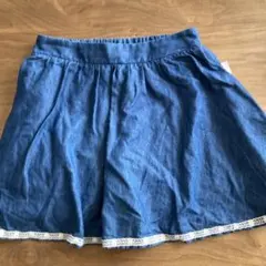 ピンクラテ☆デニムスカート レース付き☆パンツ付き