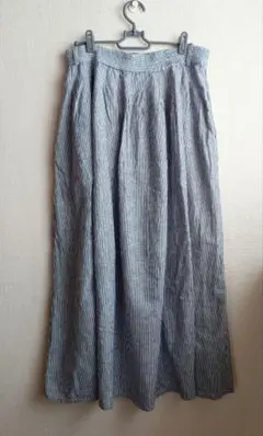 ディスコート　ロングスカート　ストライプ　裏地無し