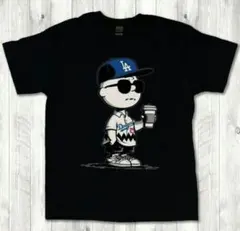 チャーリーブラウン ドジャース MLB 黒 Tシャツ 2XL