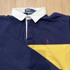 Polo Ralph Lauren 長袖ラガーシャツ ネイビー/イエロー