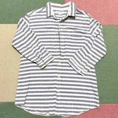 THE SHOP TK ボーダー柄 七分袖シャツ Lサイズのサムネイル