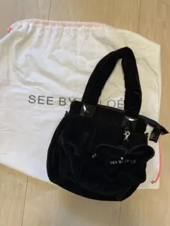 SEE BY CHLOE シーバイクロエ ベロアバッグ 黒