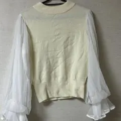 ナイスクラップ　クリーム色 ニット　セーター