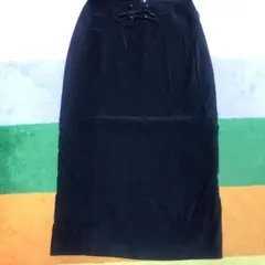 黒 スエード風 タイトスカート スリット入り