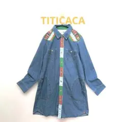 TITICACA チチカカ デニムシャツワンピース エスニック パッチワーク F