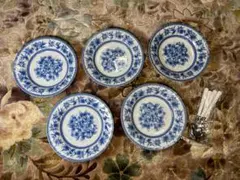 01　カレー皿　スープ皿　スプーン付き　5枚セット　花柄　未使用