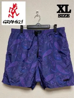 ★紫 ペイズリー★ GRAMICCI ハーフパンツ ナイロンショーツ XLサイズ