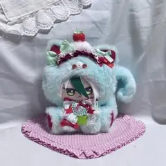 ハンドメイド 着ぐるみ おすわりぬい服 黄緑色 赤色 さくらんぼ d224