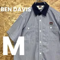 ★BEN DAVIS★ワークシャツ★半袖★ストライプ★サイズM★古着★送料無料★のサムネイル