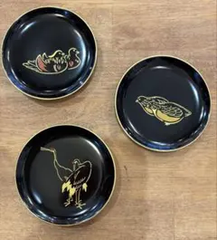 Zohiko 象彦　小皿3枚　漆器　鳥三種