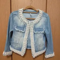 ROYAL PARTY パール装飾デニムジャケット