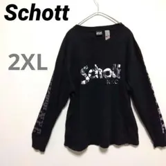 Schott　ロンT　2XL　USA製　黒　ゆるダボ