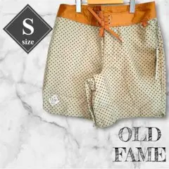 新品 OLD FAME 【S】ショートパンツ サーフパンツ ベージュ ドット
