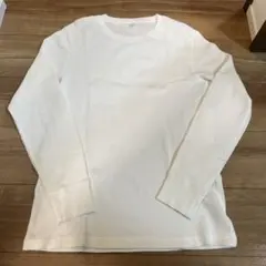 UNIQLO　ユニクロ　ワッフル　ホワイト 長袖カットソー　ロングTシャツ