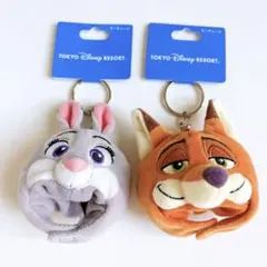 ディズニー ズートピア ファンキャップ キーチェーン ニック　ジュディ ペア