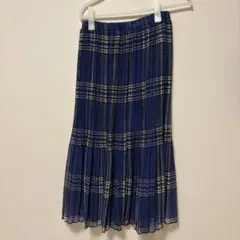 FRAY ID フレイ　青　ブルー　チェック柄 プリーツスカート