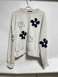 花柄トレーナーl