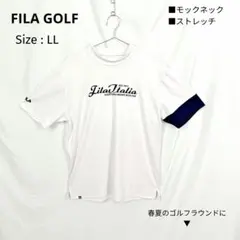 FILA GOLF モックネックシャツ LL 良品 半袖 白 ゴルフウェアのサムネイル