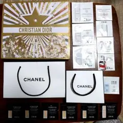 CHANELとDior 紙袋 (美品) + Dior サンプルパック(新品)