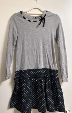 メゾピアノ 女児 フォーマル ワンピース グレー LLサイズ 165