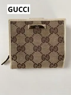 【お盆前セール】GUCCI グッチ 二つ折り財布 GGキャンバス ベージュのサムネイル