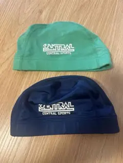 セントラルスポーツ紺色，グリーンM水泳帽